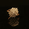 Estate 14K Yellow Gold Diamond Cluster Waterfall Bypass Fashion Ring