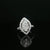 Estate 14K White Gold Round Diamond Cluster Marquise Shaped Halo Fashion Ring