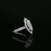 Estate 14K White Gold Round Diamond Cluster Marquise Shaped Halo Fashion Ring