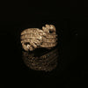 Estate 14K White Gold Baguette & Round Diamond Wide Fashion Band