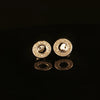 Estate 14K White Gold Diamond Open Circle Earrings
