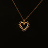 Estate 10K Yellow Gold Open Diamond Heart Necklace