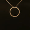 Estate 14K White Gold Round Diamond Circle Necklace