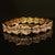 Estate 14K Yellow Gold Round and Baguette Diamond Line Bracelet with Geometric Stations