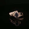 Estate 14K Yellow Gold 6x3mm Marquise Blue Sapphire and Diamond Halo Ring