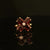 Estate 14K Yellow Gold Garnet Flower Ring with Diamond Accent