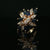 Estate 14K Yellow Gold Diamond and Marquise Shaped Blue Sapphires Cluster Ring