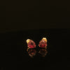 Estate 14K Yellow Gold Trillion Rhodolite Garnet Stud Earrings