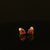 Estate 14K Yellow Gold Trillion Rhodolite Garnet Stud Earrings