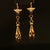 Estate 18K Yellow Gold Citrine Briolette Drop Earrings with Leverback Posts