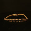 Estate 14K Yellow Gold 7 Inch Diamond and Sapphire Bar Bracelet