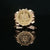 Estate 19.2K Gold Ring with .900 Dos Pesos Gold Coin Center