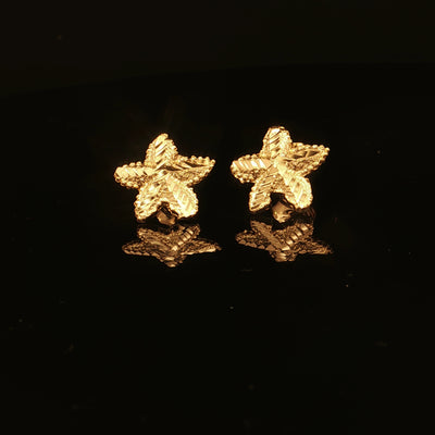 Estate 10K Yellow Gold Starfish Stud Earrings
