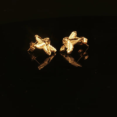 Estate 10K Yellow Gold Starfish Stud Earrings