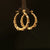 Estate 14K Yellow Gold Ribbed Bamboo Style Hoop Earrings