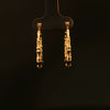 Estate 14K Yellow Gold Ribbed Bamboo Style Hoop Earrings
