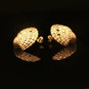 Estate 14K Yellow Gold Etched Shell Stud Earrings