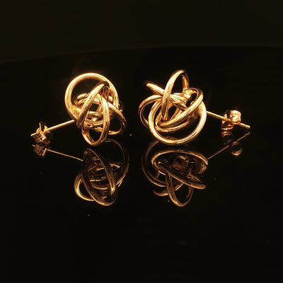 Estate 14K Yellow Gold Love Knot Stud Earrings