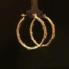Estate 14K Yellow Gold Wrapped Round Hoop Earrings