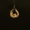 Estate 14K Yellow Gold Small Claddagh Hoop Earrings