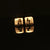 Estate 14K Yellow Gold Square Checkboard Button Stud Earrings