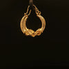 Estate 14K Yellow Gold Rams Head Small Hoop Earrings