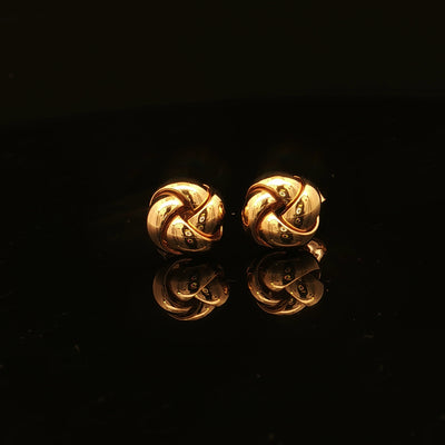 Estate 18K Yellow Gold Love Knot Stud Earrings