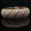 Estate 14K Yellow Gold 1.20cttw Diamond Wide Woven Bracelet