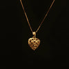 Estate 14K Yellow Gold D/C Pierced Puff Heart Necklace