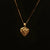 Estate 14K Yellow Gold D/C Pierced Puff Heart Necklace