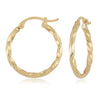 Twisted Tube Hoop Earring 14K Yellow Gold