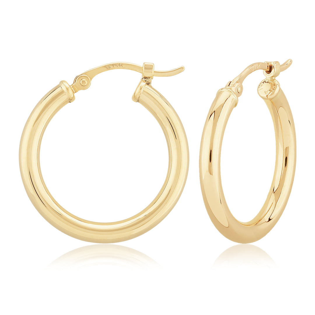 14K Yellow Gold 20mm Medium Hoop Earrings