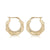 14K Yellow Gold Fancy Diamond Cut Shell Hoop Earrings