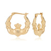 14K Yellow Gold Small Claddagh Hoop Earrings