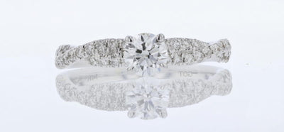 14K White Gold .83cttw Diamond Engagement Ring