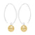 Sterling Silver Simple Sweep with 8mm Yellow Gold Ball Earrings