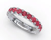 14K White Gold Custom 3mm Garnet Stackable Band