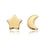 14K Yellow Gold 8mm Flat Star & Moon Stud Earrings