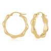 14K Yellow Gold Small Wavy Hoop Earrings