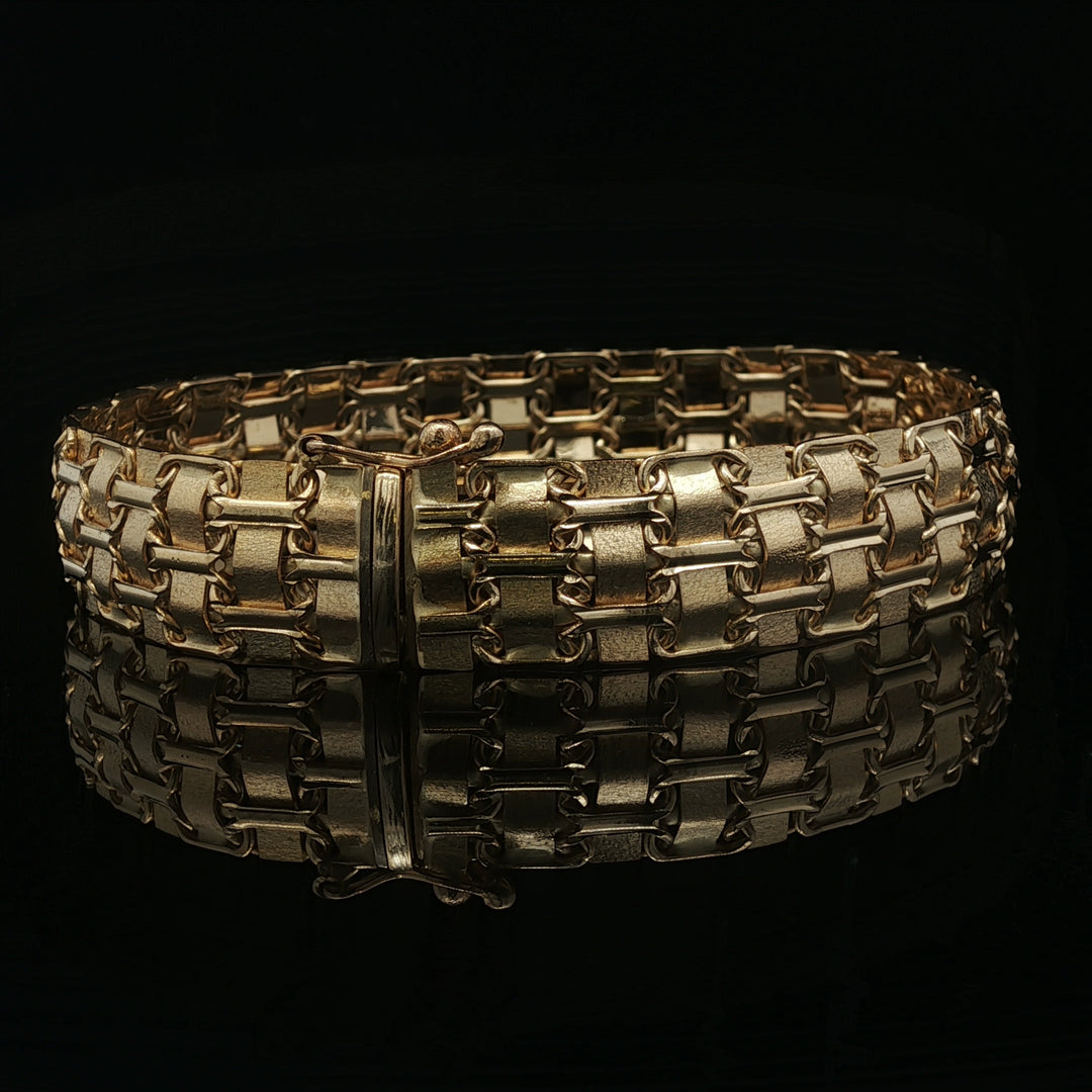 Estate 14K Yellow Gold Fancy Woven Link Bracelet