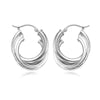 Sterling Silver Small Double Tube S/D Hoop Earrings