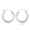 Sterling Silver Medium Shell Hoop Earrings.