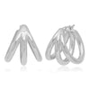 Sterling Silver Small Triple Tube Open Cage Earrings