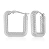 Sterling Silver Small Faceted Square Hoop Earrings