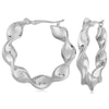 Sterling Silver Medium Flat Twist Hoop Earrings