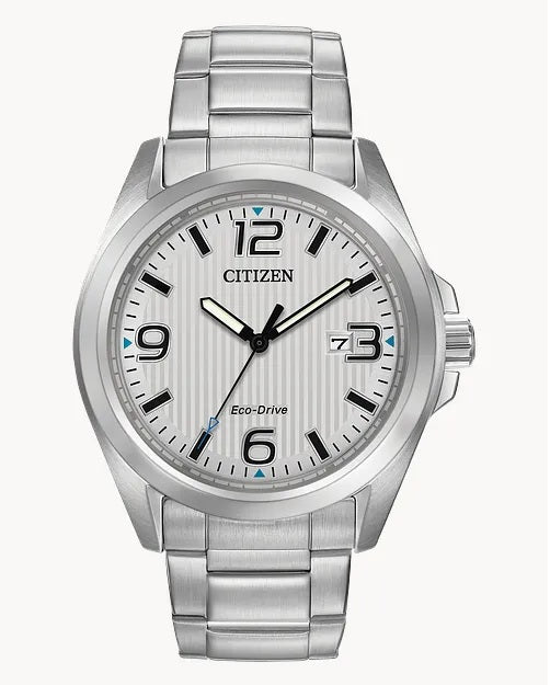 Citizen Eco-Drive Men's Garrison Silver-Tone Stainless Steel Watch