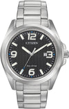 Citizen Eco-Drive Men's Garrison Silver-Tone Stainless Steel Watch