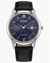 Citizen Eco-Drive Mens Classic Watch with Black Leather Strap