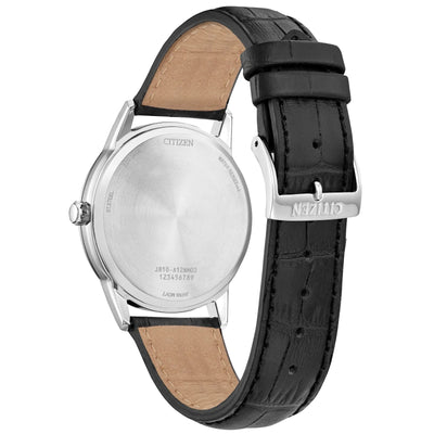 Citizen Eco-Drive Mens Classic Watch with Black Leather Strap