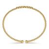 14K Yellow Gold Bujukan Bead and Cluster Diamond Bangle